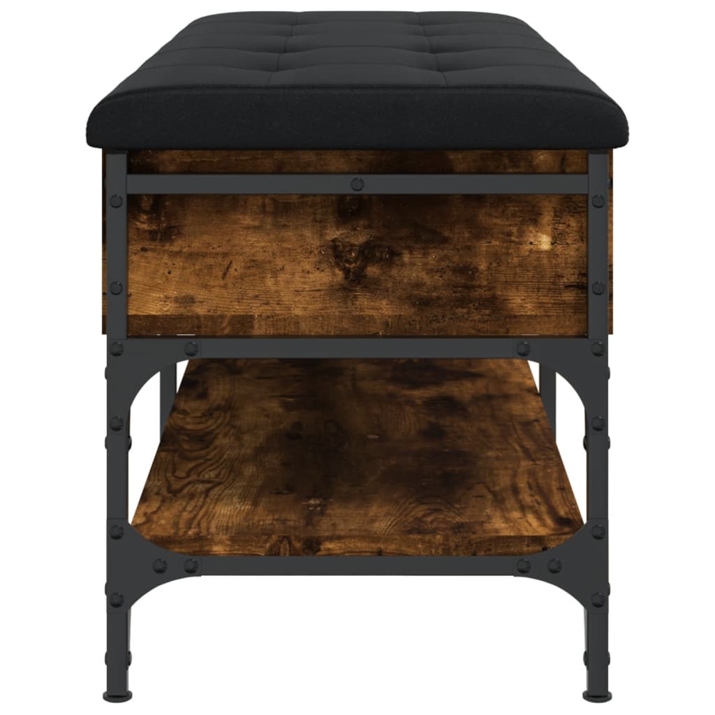 Panca Porta Scarpe Rovere Fumo 102x42x45 cm Legno Multistrato - homemem39