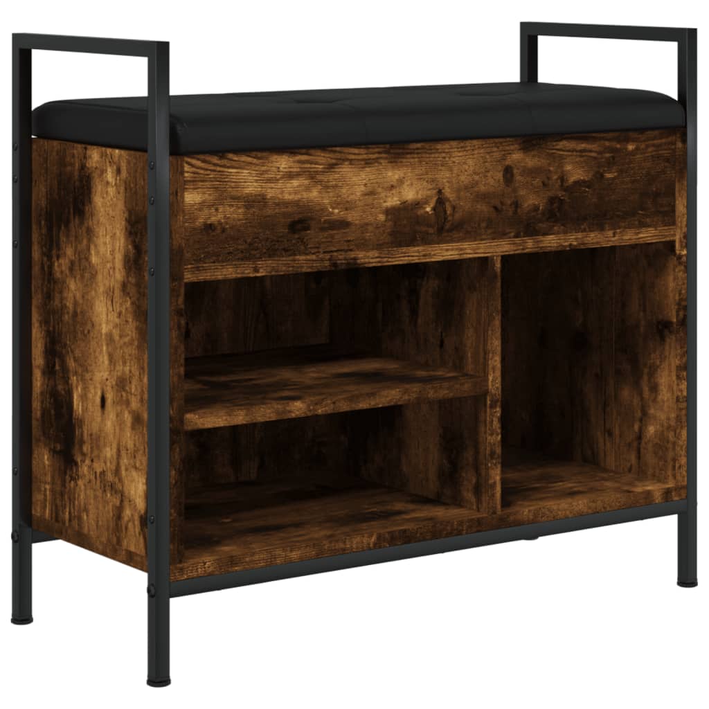 Panca Porta Scarpe Rovere Fumo 65,5x32x57,5 cm - homemem39