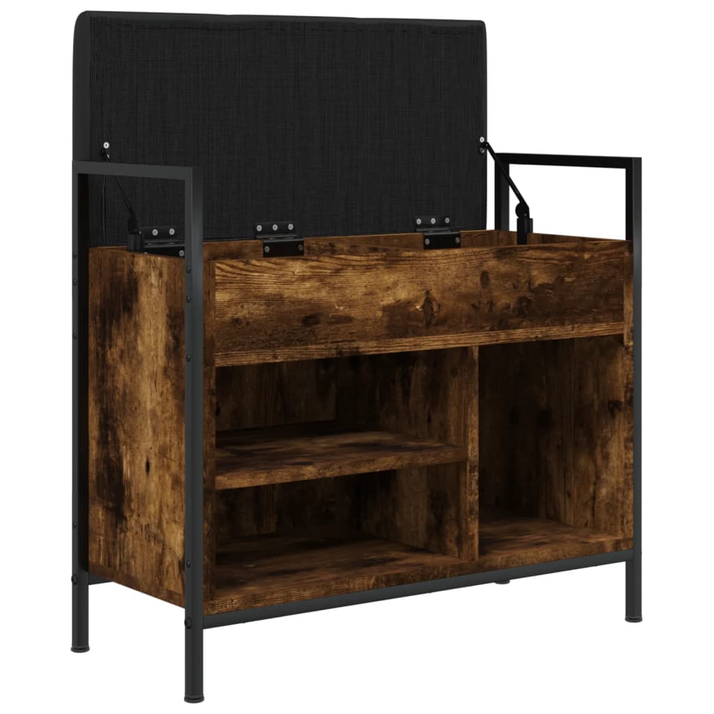 Panca Porta Scarpe Rovere Fumo 65,5x32x57,5 cm - homemem39