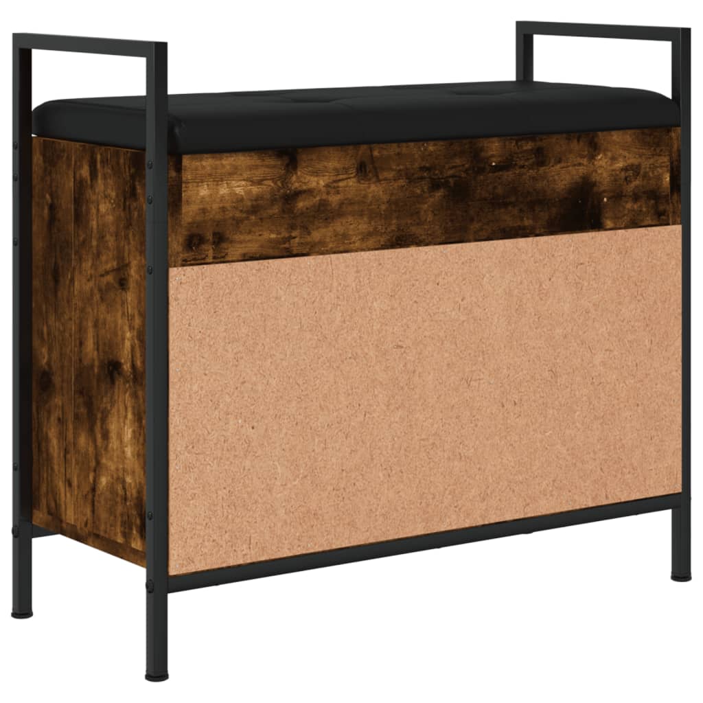 Panca Porta Scarpe Rovere Fumo 65,5x32x57,5 cm - homemem39