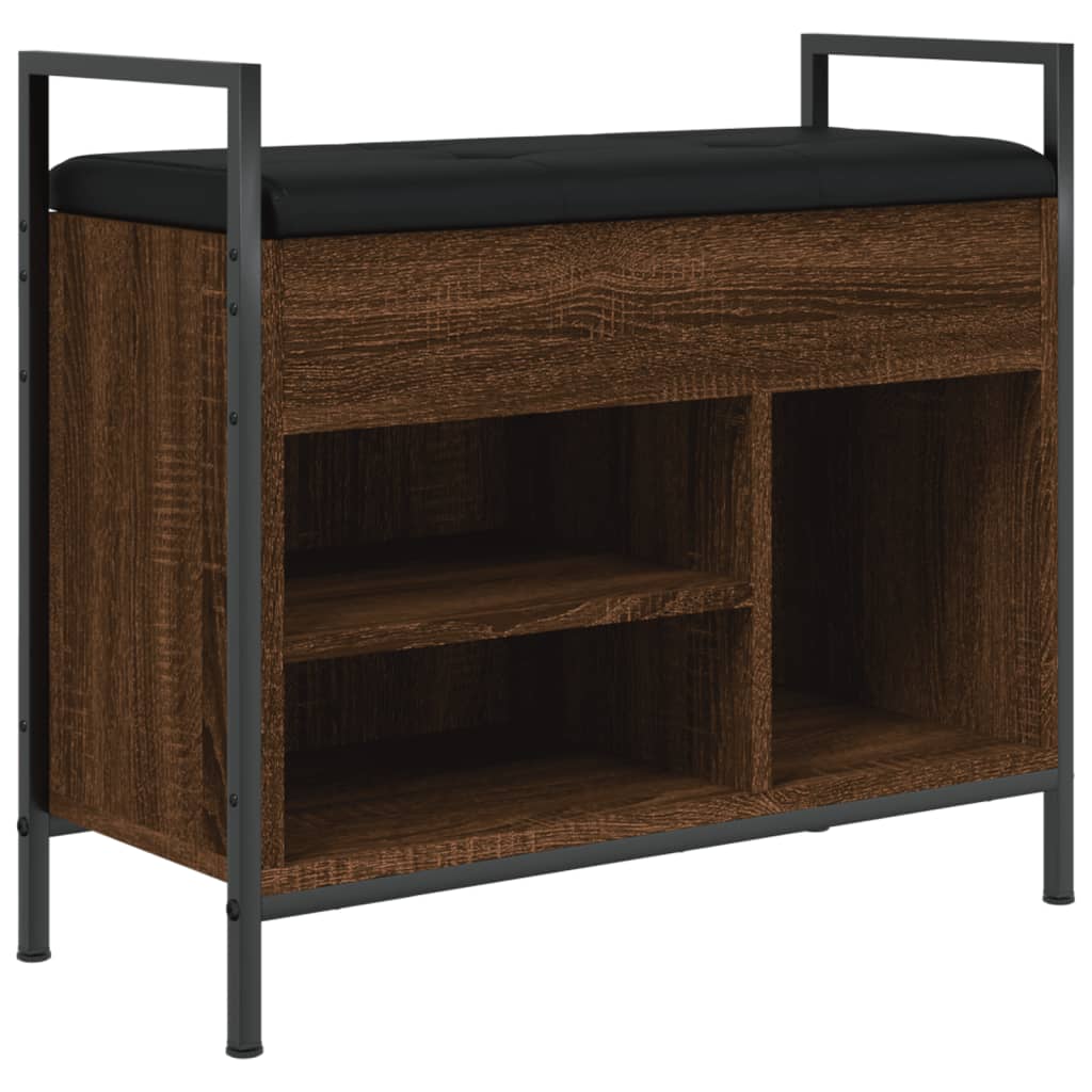 Panca Porta Scarpe Rovere Marrone 65,5x32x57,5 cm - homemem39