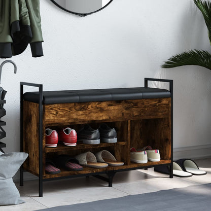 Panca Porta Scarpe Rovere Fumo 85,5x32x57,5 cm - homemem39