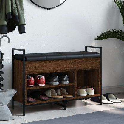 Panca Porta Scarpe Rovere Marrone 85,5x32x57,5 cm - homemem39