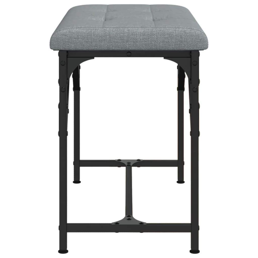 Panca da Pranzo Grigio Chiaro 62x32x45 cm in Acciaio e Tessuto