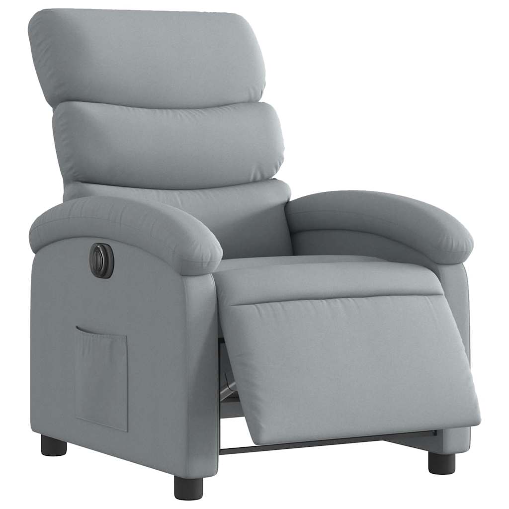 Poltrona Elettrica Reclinabile Grigio Chiaro in Tessuto | homemem39