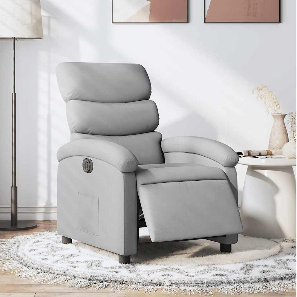 Poltrona Elettrica Reclinabile Grigio Chiaro in Tessuto | homemem39