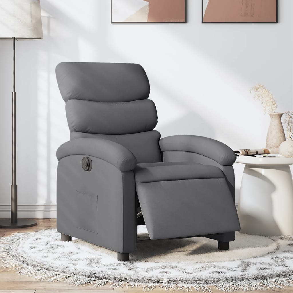 Poltrona Elettrica Reclinabile Grigio Scuro in Tessuto | homemem39