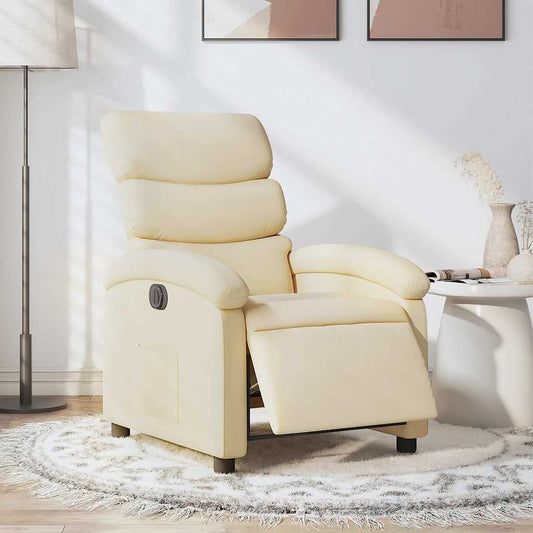 Poltrona Elettrica Reclinabile Crema in Tessuto | homemem39