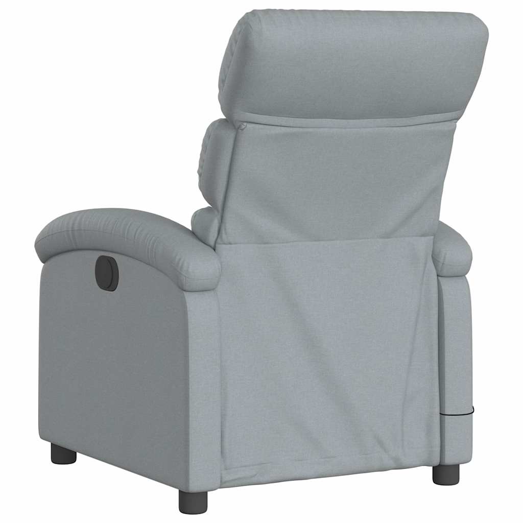 Poltrona Reclinabile Massaggio Elettrica Grigio Chiaro Tessuto | homemem39