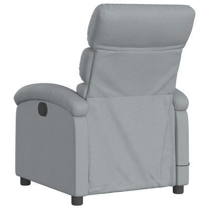 Poltrona Reclinabile Massaggio Elettrica Grigio Chiaro Tessuto - homemem39