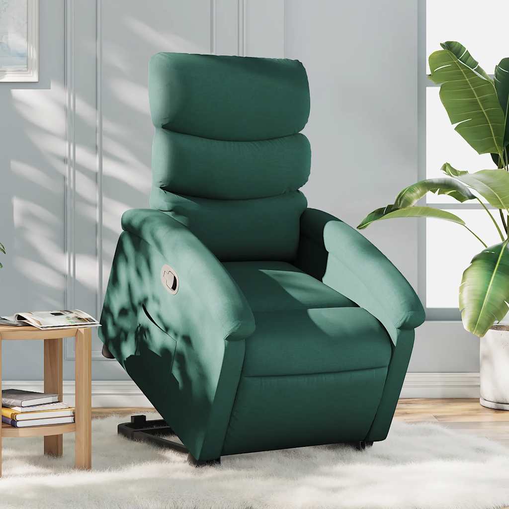 Poltrona Alzapersona Reclinabile Verde Scuro in Tessuto | homemem39