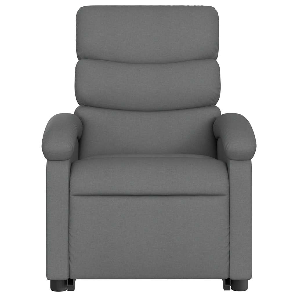 Poltrona Alzapersona Massaggi Reclinabile Grigio Scuro Tessuto - homemem39