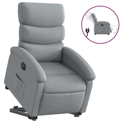 Poltrona Reclinante Alzapersona Elettrica Grigio Chiaro Tessuto | homemem39