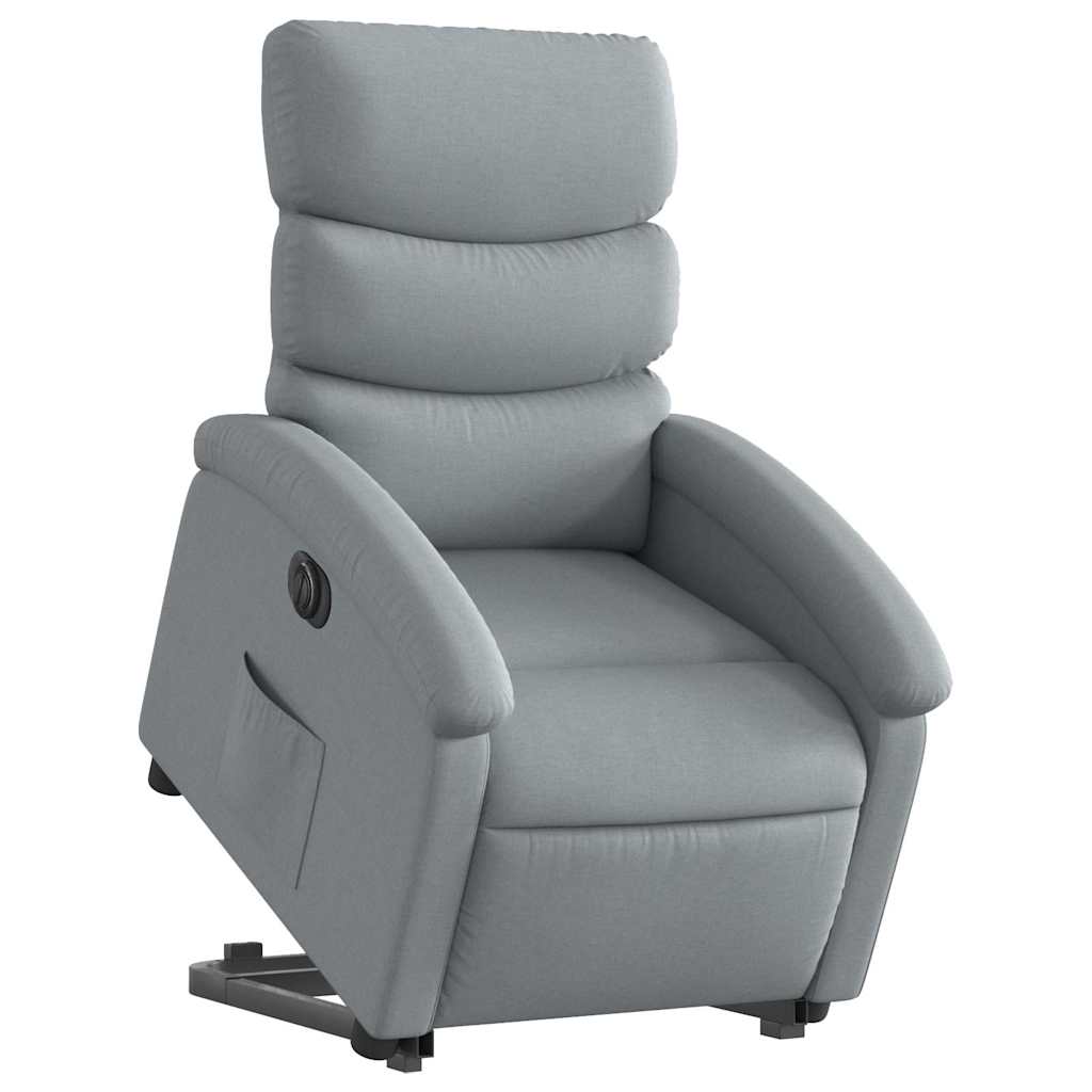 Poltrona Reclinante Alzapersona Elettrica Grigio Chiaro Tessuto | homemem39