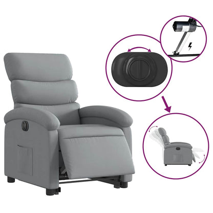 Poltrona Reclinante Alzapersona Elettrica Grigio Chiaro Tessuto | homemem39