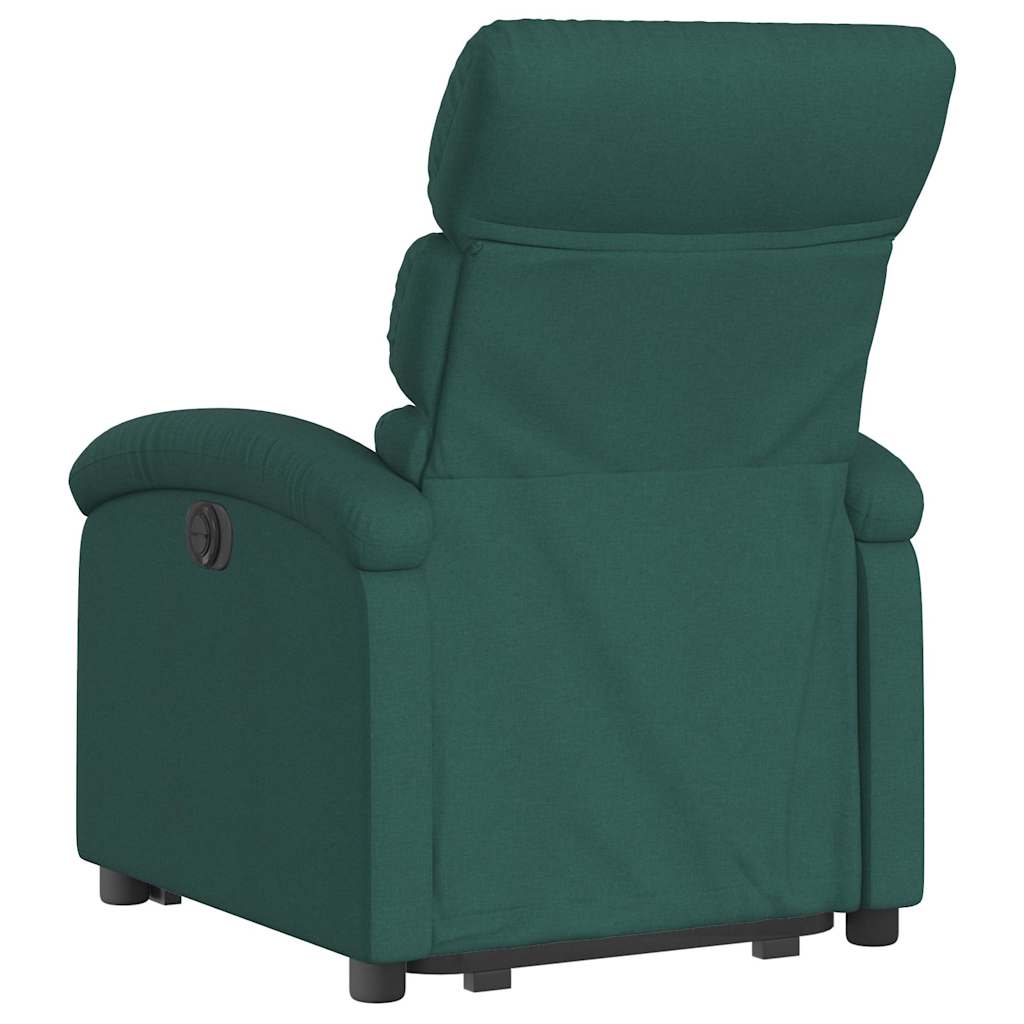 Poltrona Alzapersona Reclinabile Elettrica Verde Scuro Tessuto | homemem39