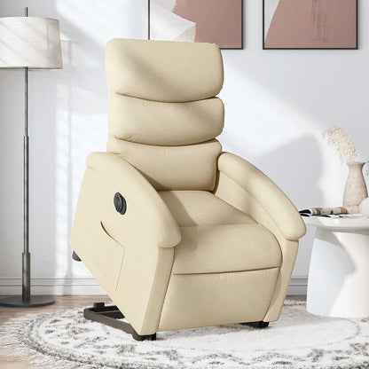 Poltrona Alzapersona Reclinabile Elettrica Crema in Tessuto | homemem39