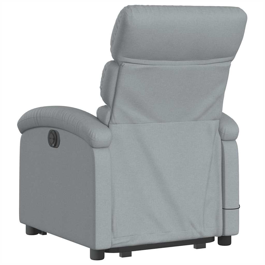 Poltrona Alzapersona Massaggi Elettrica Grigio Chiaro Tessuto | homemem39