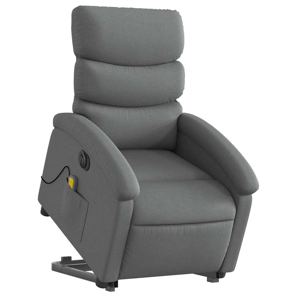 Poltrona Alzapersona Massaggi Elettrica Grigio Scuro Tessuto | homemem39