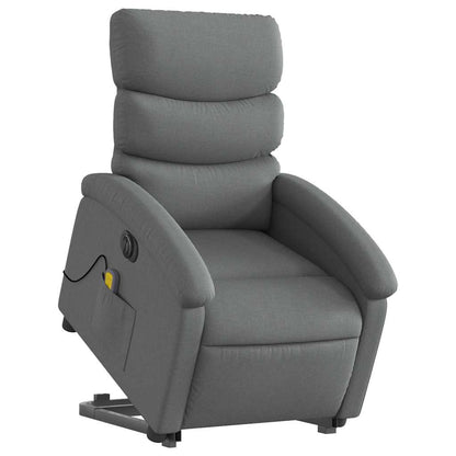 Poltrona Alzapersona Massaggi Elettrica Grigio Scuro Tessuto | homemem39
