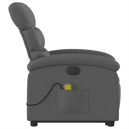 Poltrona Alzapersona Massaggi Elettrica Grigio Scuro Tessuto | homemem39
