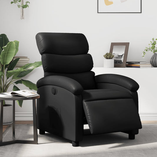 Poltrona Reclinabile Elettrica Nera in Similpelle | homemem39