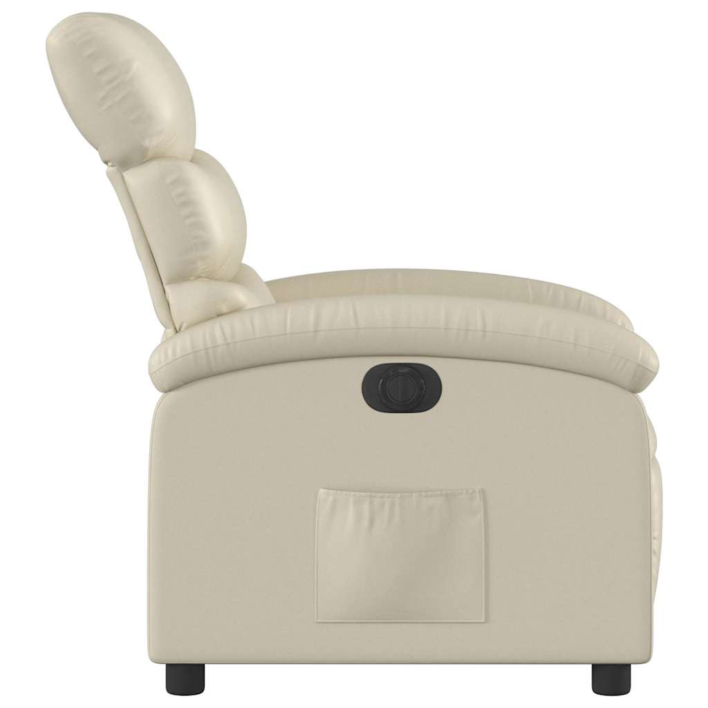 Poltrona Reclinabile Elettrica Crema in Similpelle | homemem39