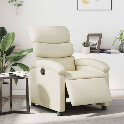 Poltrona Reclinabile Elettrica Crema in Similpelle | homemem39