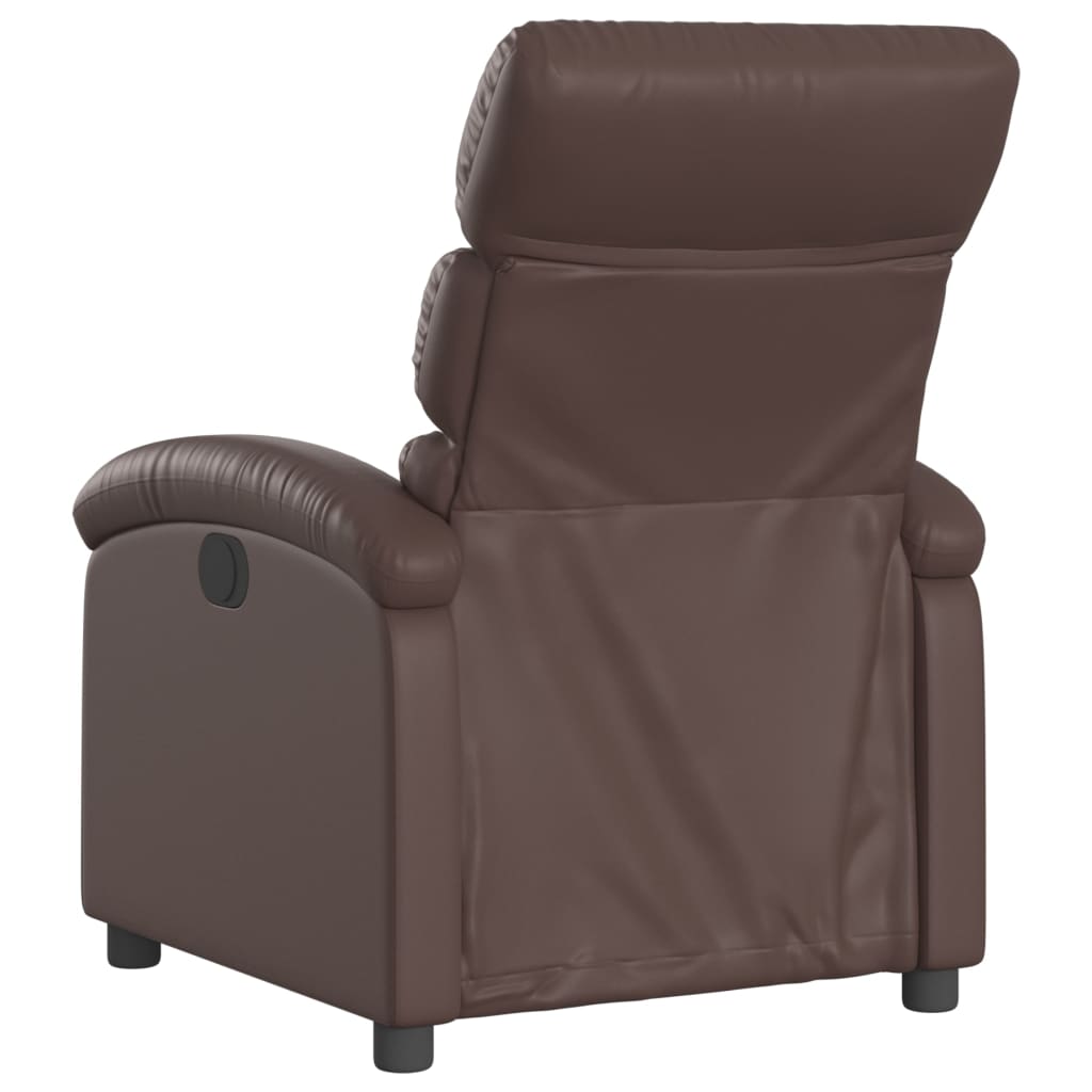 Poltrona Reclinabile Elettrica Marrone in Similpelle | homemem39