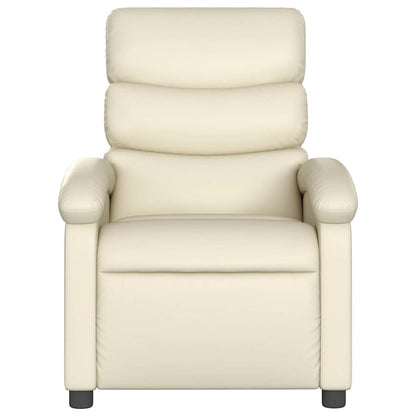 Poltrona Massaggiante Elettrica Reclinabile Crema Similpelle | homemem39