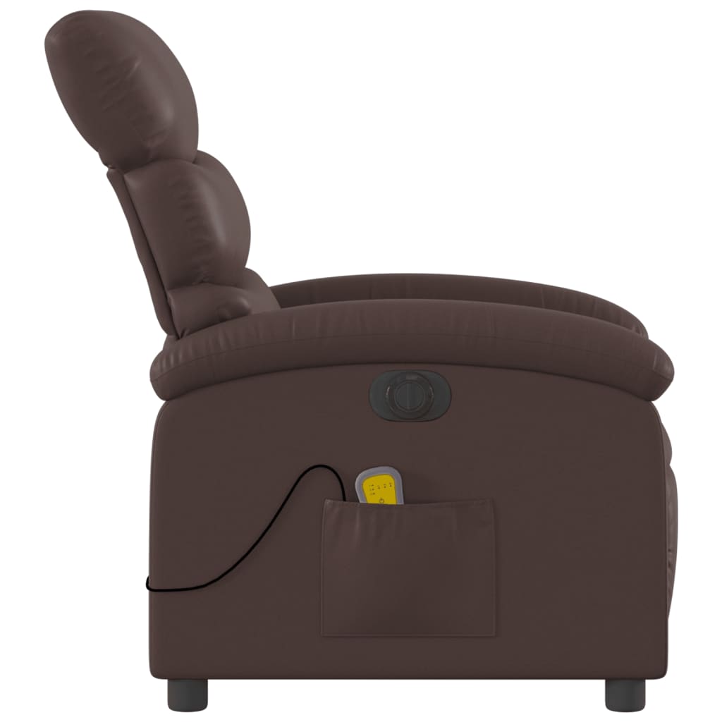 Poltrona Massaggiante Elettrica Marrone in Similpelle - homemem39