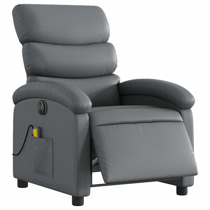 Poltrona Massaggiante Elettrica Reclinabile Grigio Similpelle | homemem39