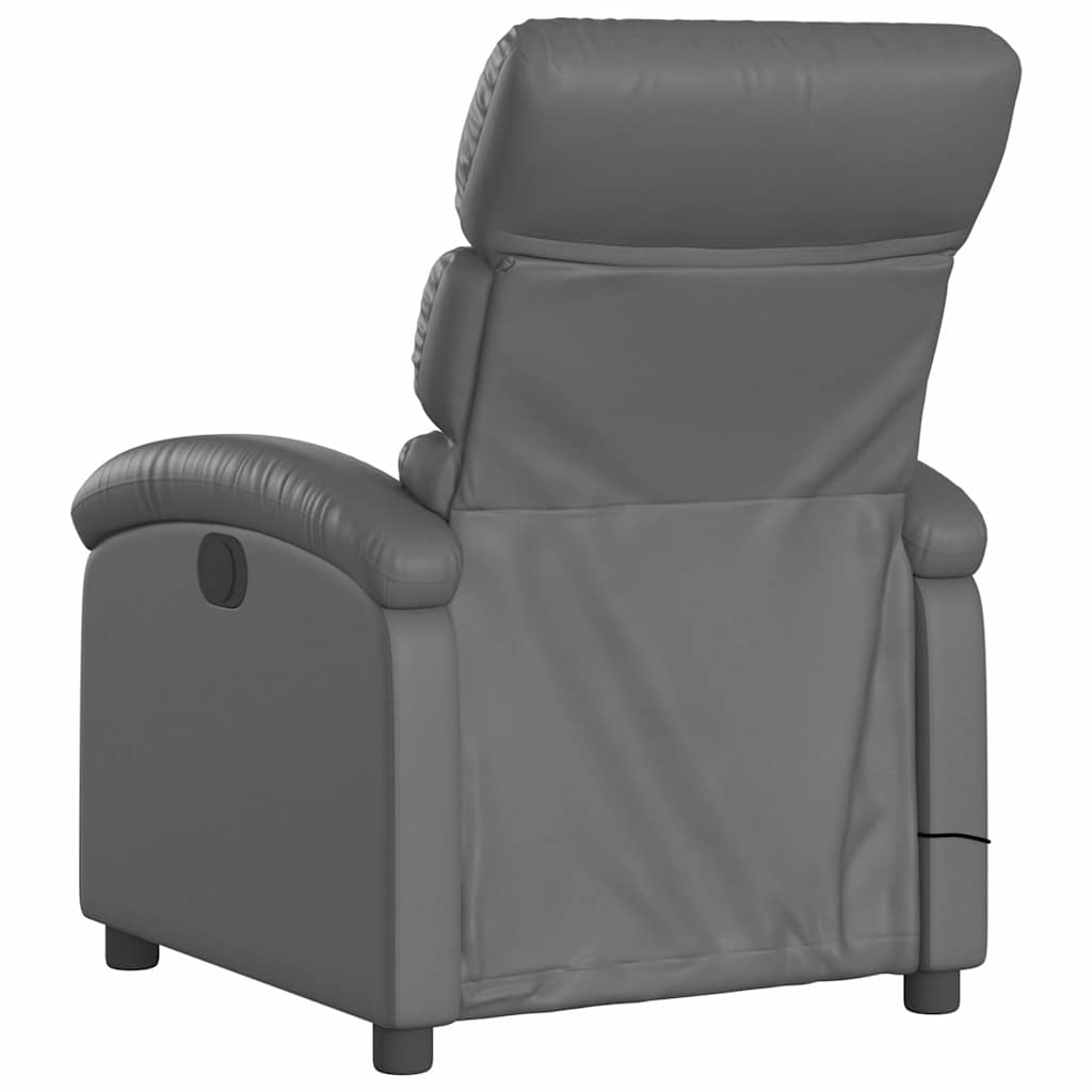 Poltrona Massaggiante Elettrica Reclinabile Grigio Similpelle | homemem39
