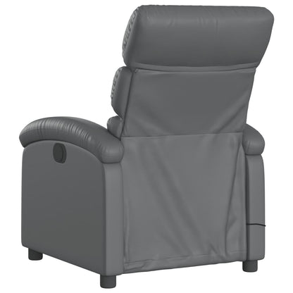 Poltrona Massaggiante Elettrica Reclinabile Grigio Similpelle - homemem39