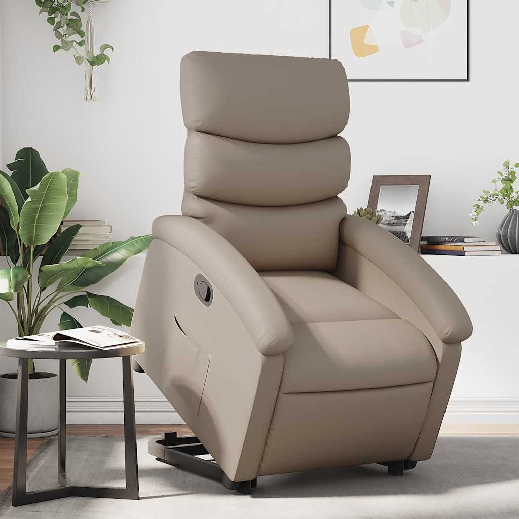 Poltrona Alzapersona Reclinabile Cappuccino in Similpelle | homemem39