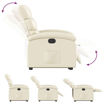 Poltrona Alzapersona Reclinabile Crema in Similpelle | homemem39