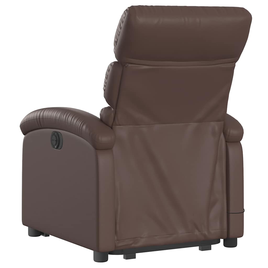 Poltrona Alzapersona Elettrica Reclinabile Marrone Similpelle | homemem39