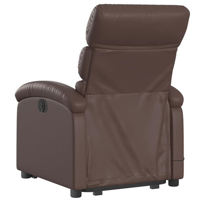 Poltrona Alzapersona Elettrica Reclinabile Marrone Similpelle | homemem39