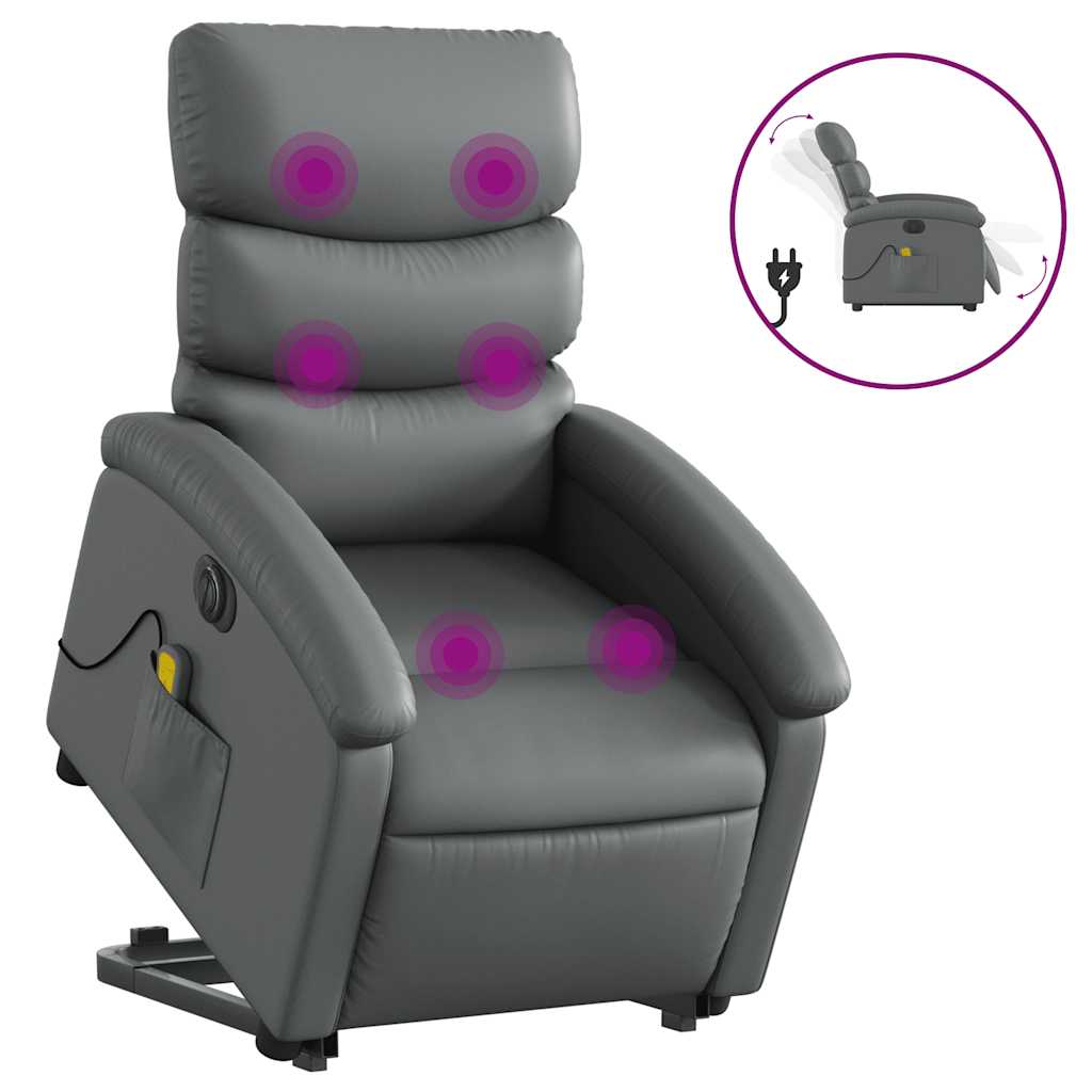 Poltrona Alzapersona Elettrica Reclinabile Grigio in Similpelle | homemem39
