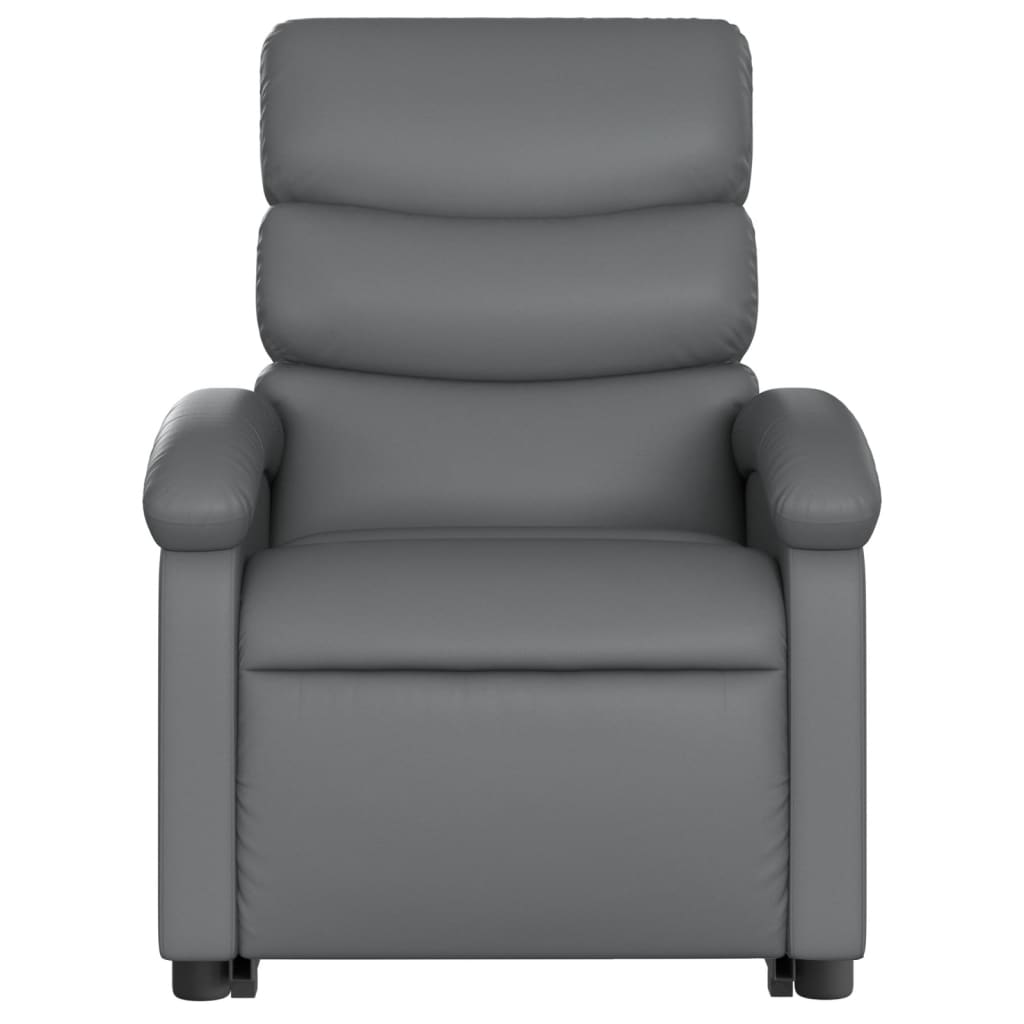 Poltrona Alzapersona Elettrica Reclinabile Grigio in Similpelle - homemem39