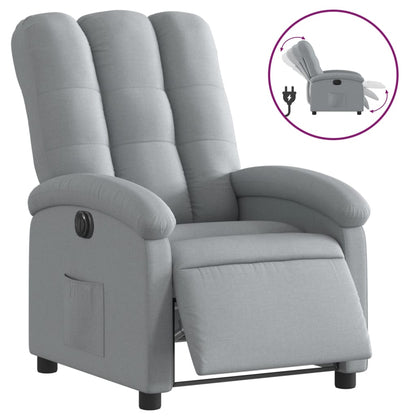 Poltrona Elettrica Reclinabile Grigio Chiaro in Tessuto | homemem39
