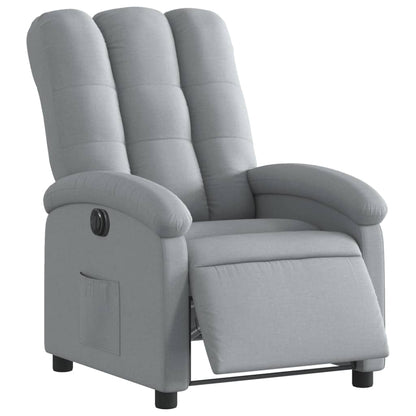 Poltrona Elettrica Reclinabile Grigio Chiaro in Tessuto | homemem39