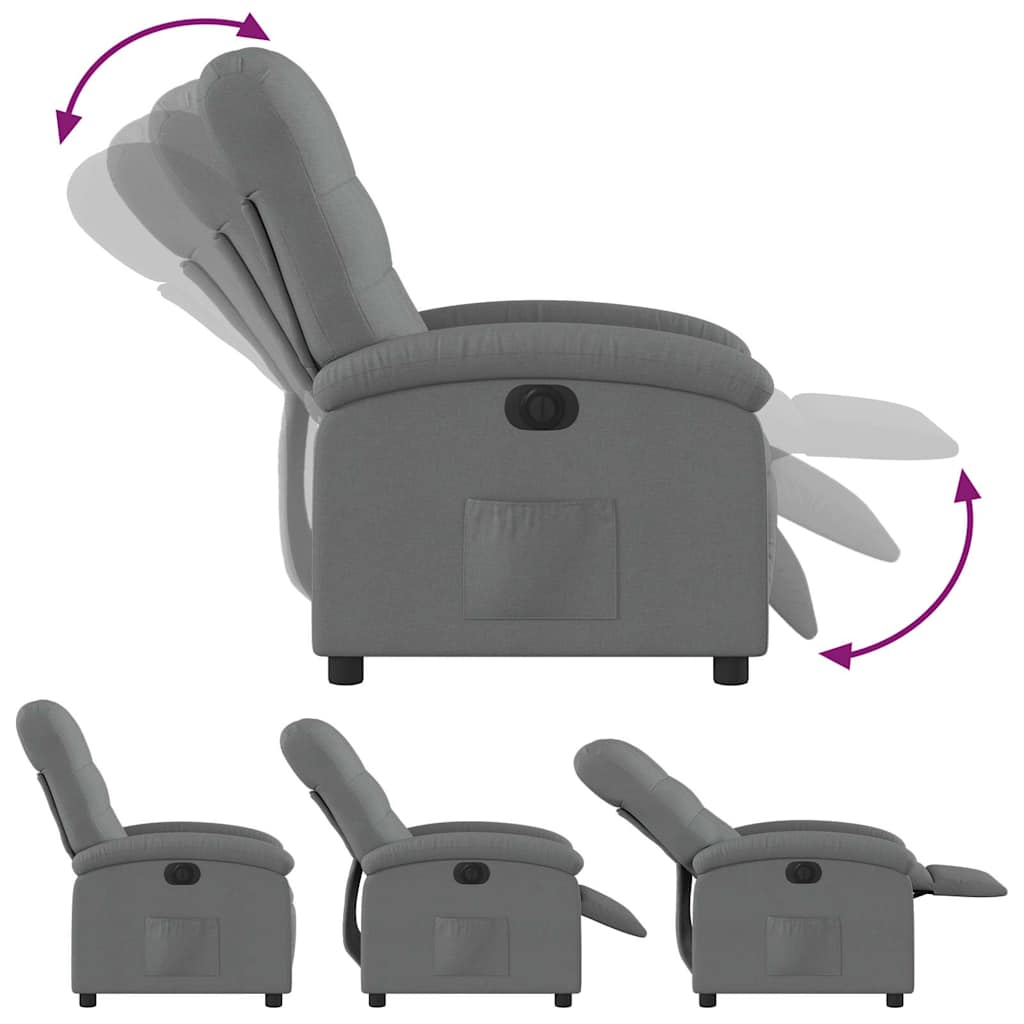Poltrona Elettrica Reclinabile Grigio Scuro in Tessuto | homemem39