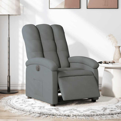 Poltrona Elettrica Reclinabile Grigio Scuro in Tessuto | homemem39