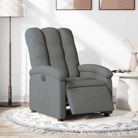 Poltrona Elettrica Reclinabile Grigio Scuro in Tessuto | homemem39