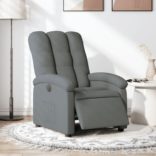 Poltrona Elettrica Reclinabile Grigio Scuro in Tessuto - homemem39