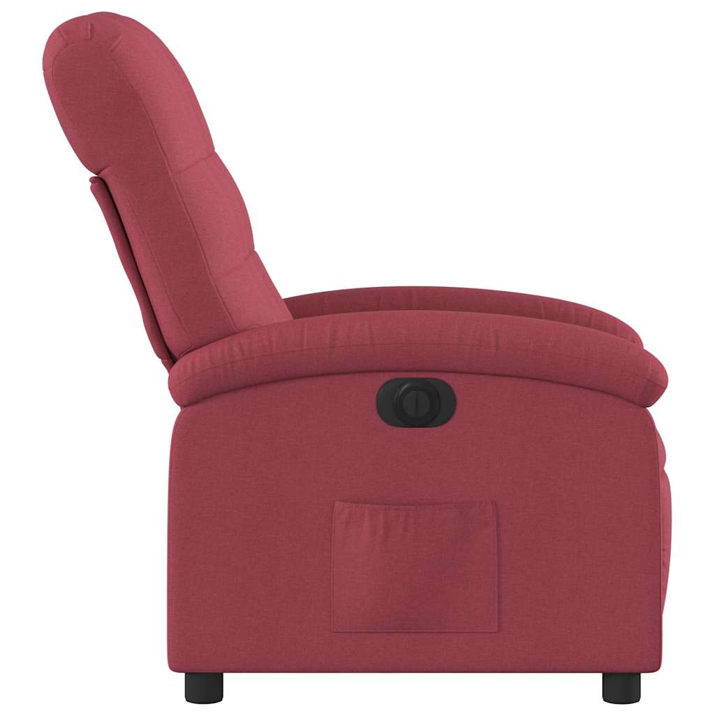 Poltrona Elettrica Reclinabile Rosso Vino in Tessuto | homemem39