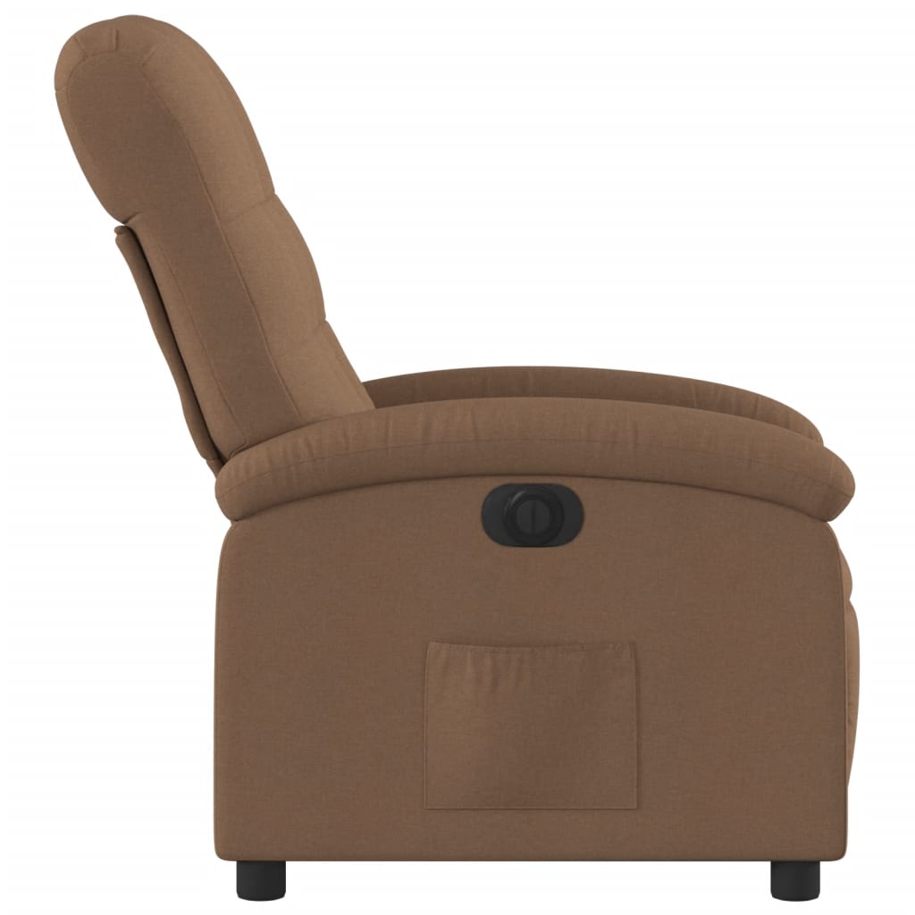 Poltrona Elettrica Reclinabile Marrone in Tessuto | homemem39