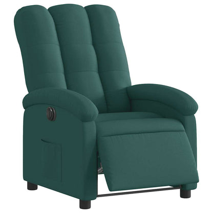 Poltrona Elettrica Reclinabile Verde Scuro in Tessuto | homemem39