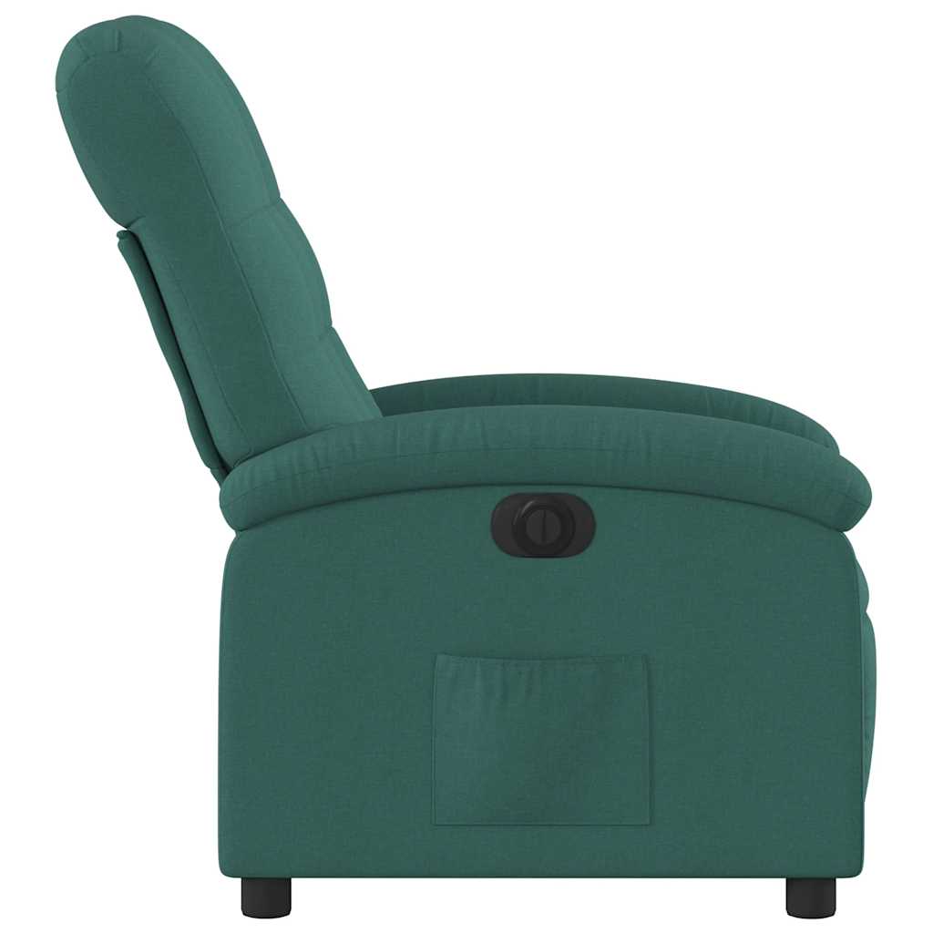 Poltrona Elettrica Reclinabile Verde Scuro in Tessuto | homemem39